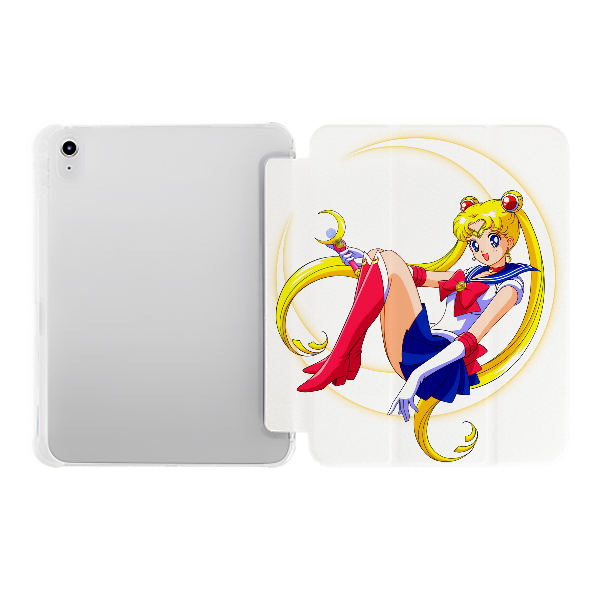 （画像用） 美少女戦士セーラームーン 月野 うさぎ つきの うさぎ Sailor Moon Tsukino Usagi IPad ケース ペン収納付き 三つ折りスタンド PUレザー×シリコン 対応機種9.5/10.5/10.9インチ